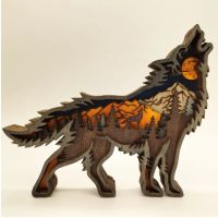 Rustikální dřevěná socha - Vlk