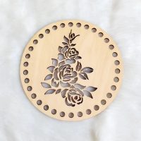 Dřevěný ornament 15 cm - Růže