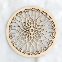 Dřevěný ornament 15 cm - Mandala - Květy