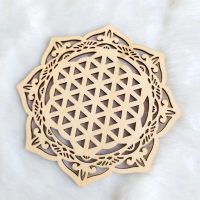 Dřevěný ornament 30 cm - Mandala - Lotosový květ