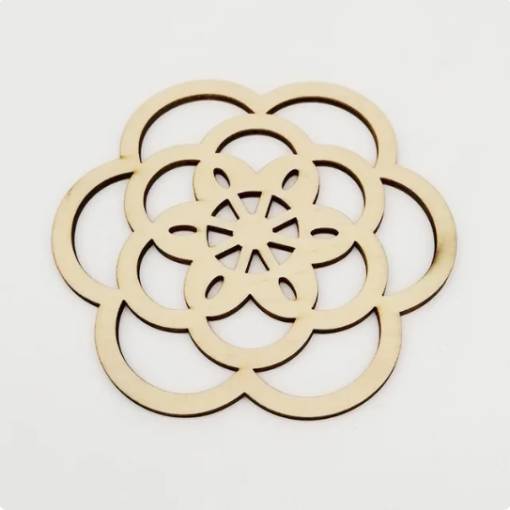 Foto - Dřevěný ornament 10 cm - Mandala - Květina